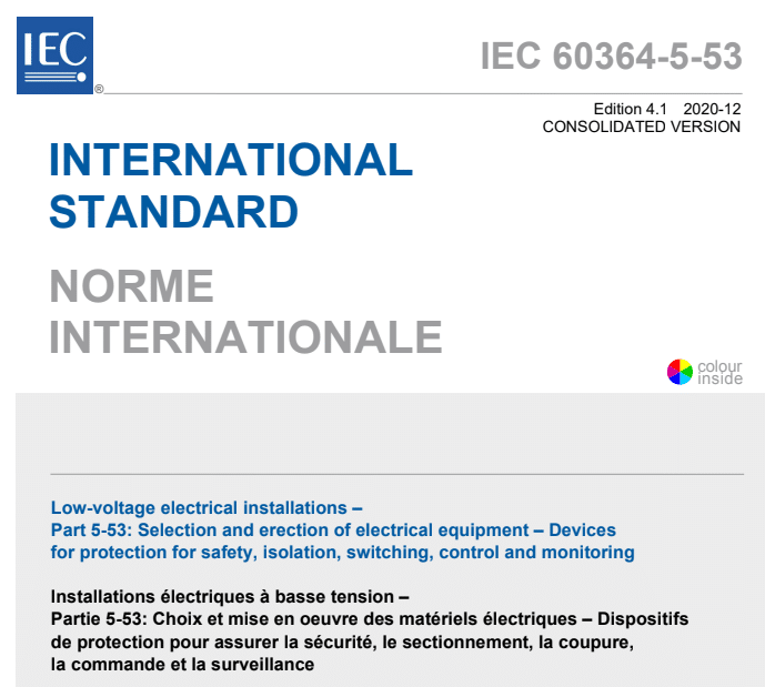 IEC 60364-5-53: Protection against Electric Shock and Fire - Gt-Engineering